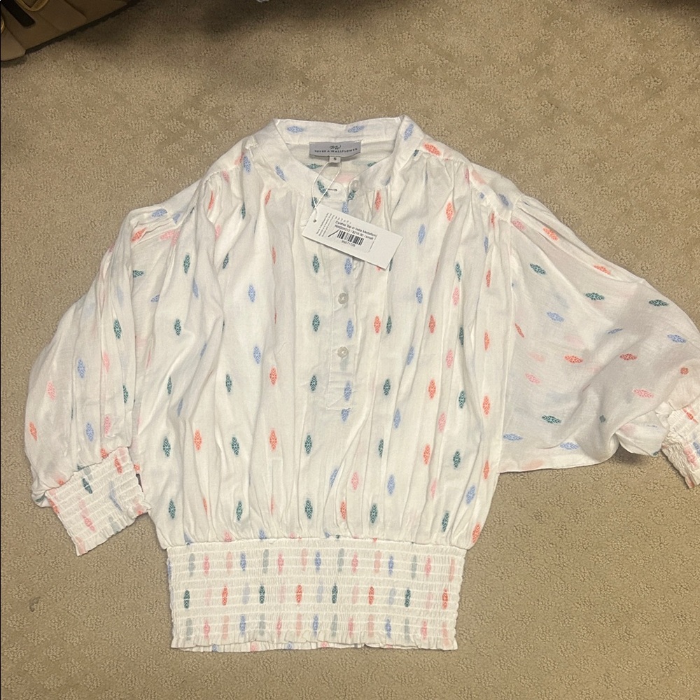 Never a wallflower Cynthia top.  Size small.  New with tags